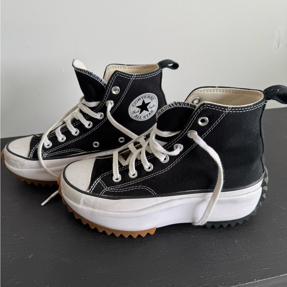 Converse Hike Black And White Ankle Boots With Platform Sole